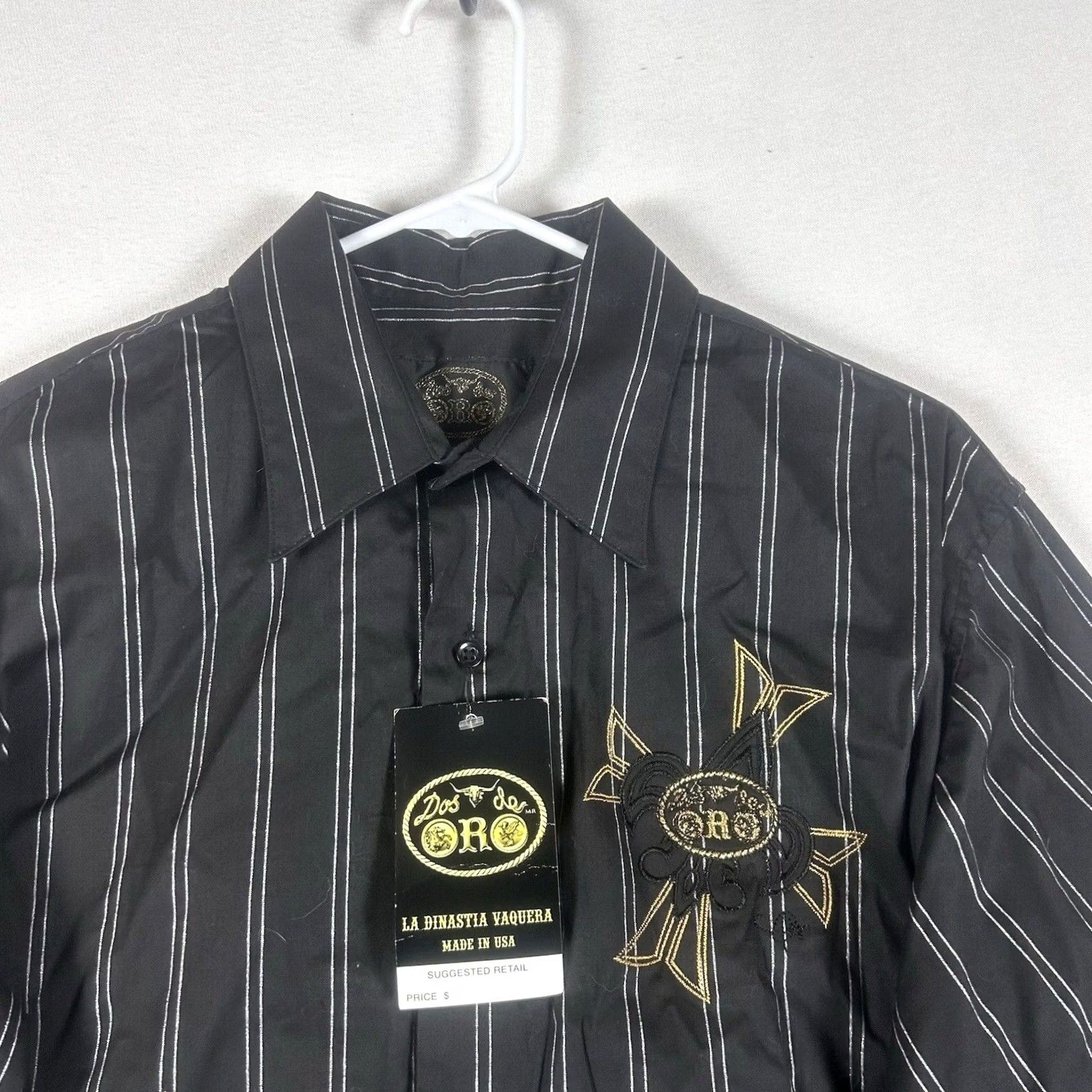 Vintage VINTAGE Dos De Oro Shirt Mens M 38 Black Cowboy Embroidered Western Button-Up Long Sleeve Casual NWT Size US M / EU 48-50 / 2 - 2 Thumbnail
