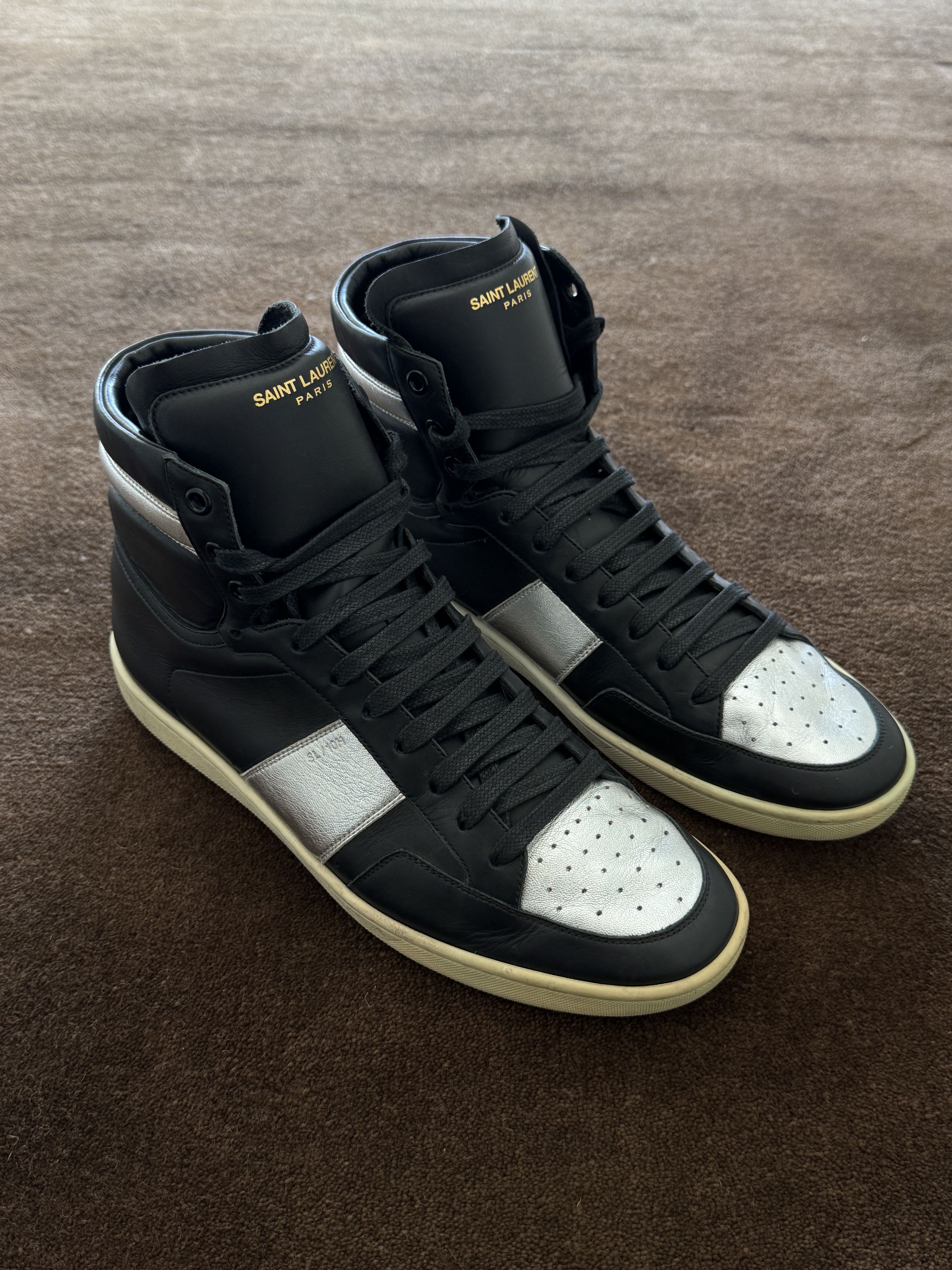 Saint Laurent Paris damon high-top espadrilles in canvas
