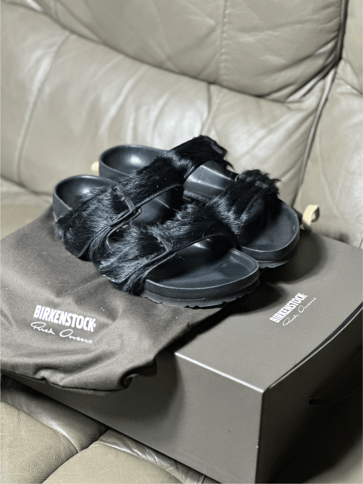 image of Birkenstock Arizona Fur ‘Black’ Shoes, Men's (Size 9)