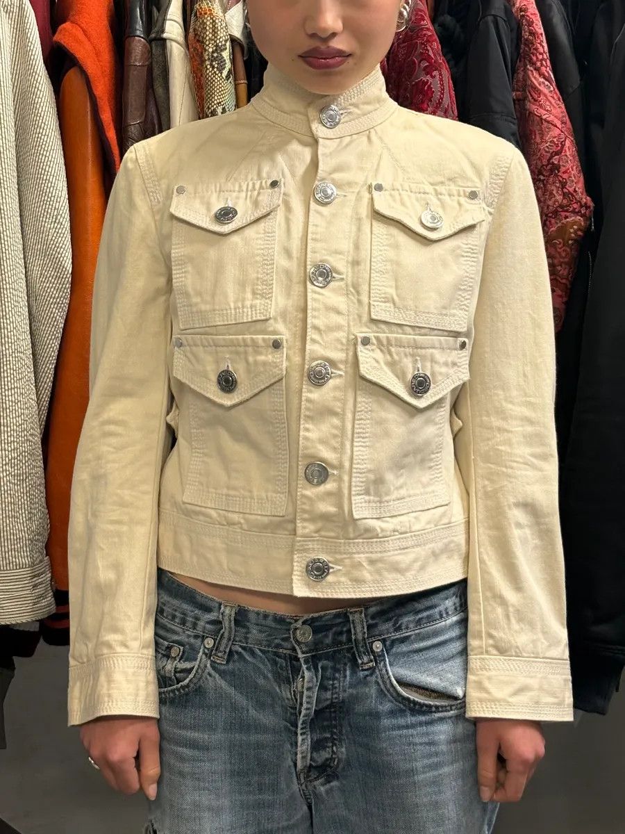 Dsquared2 SS2005 Dsquared2 Cream Cotton Multi-Pocket Cargo Jacket Size US S / EU 44-46 / 1 - 2 Thumbnail