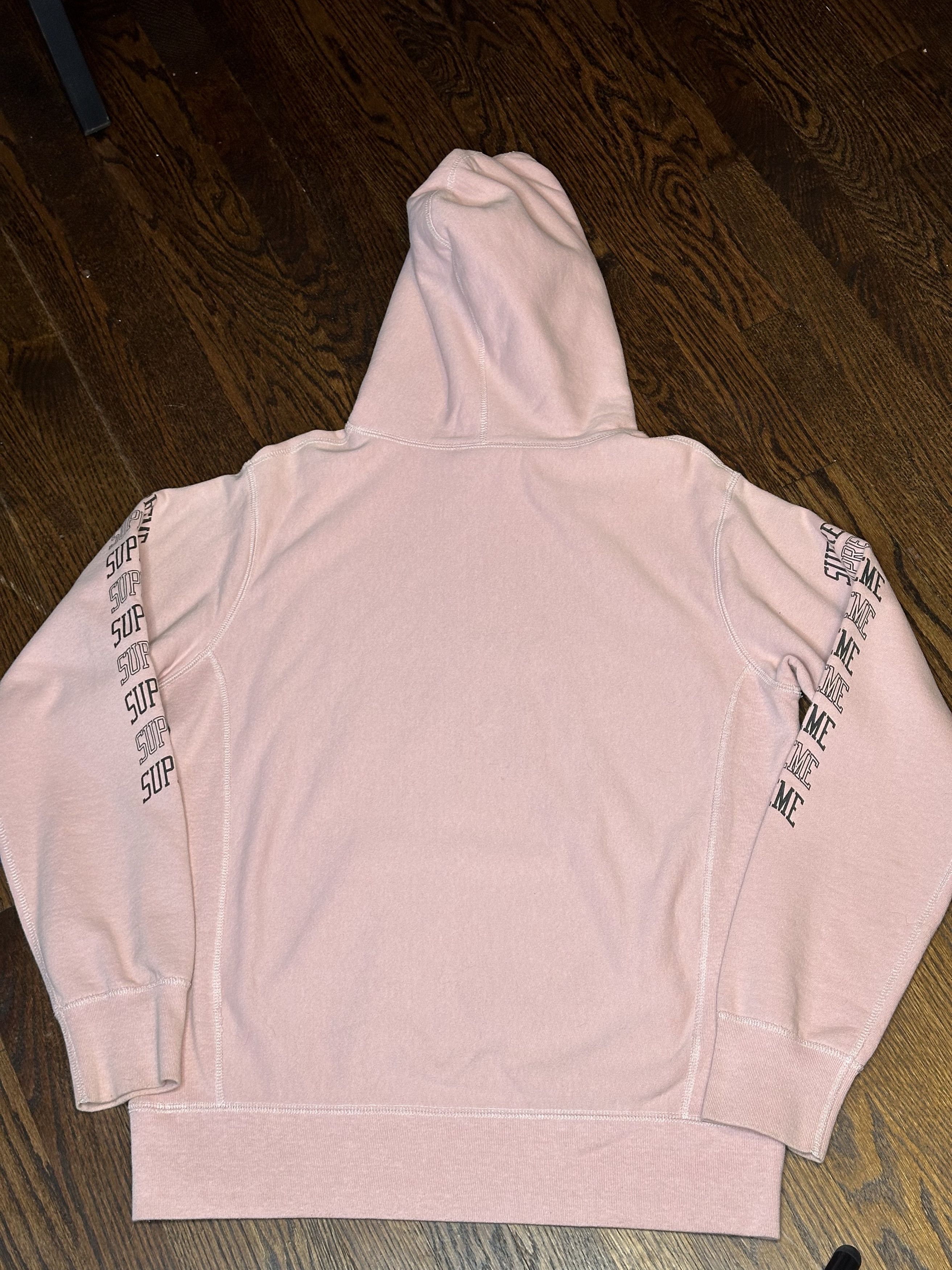 Supreme Spring Summer 2017 Dusty Pink Sleeve Arc Hooded Sweatshirt Size US M / EU 48-50 / 2 - 5 Thumbnail