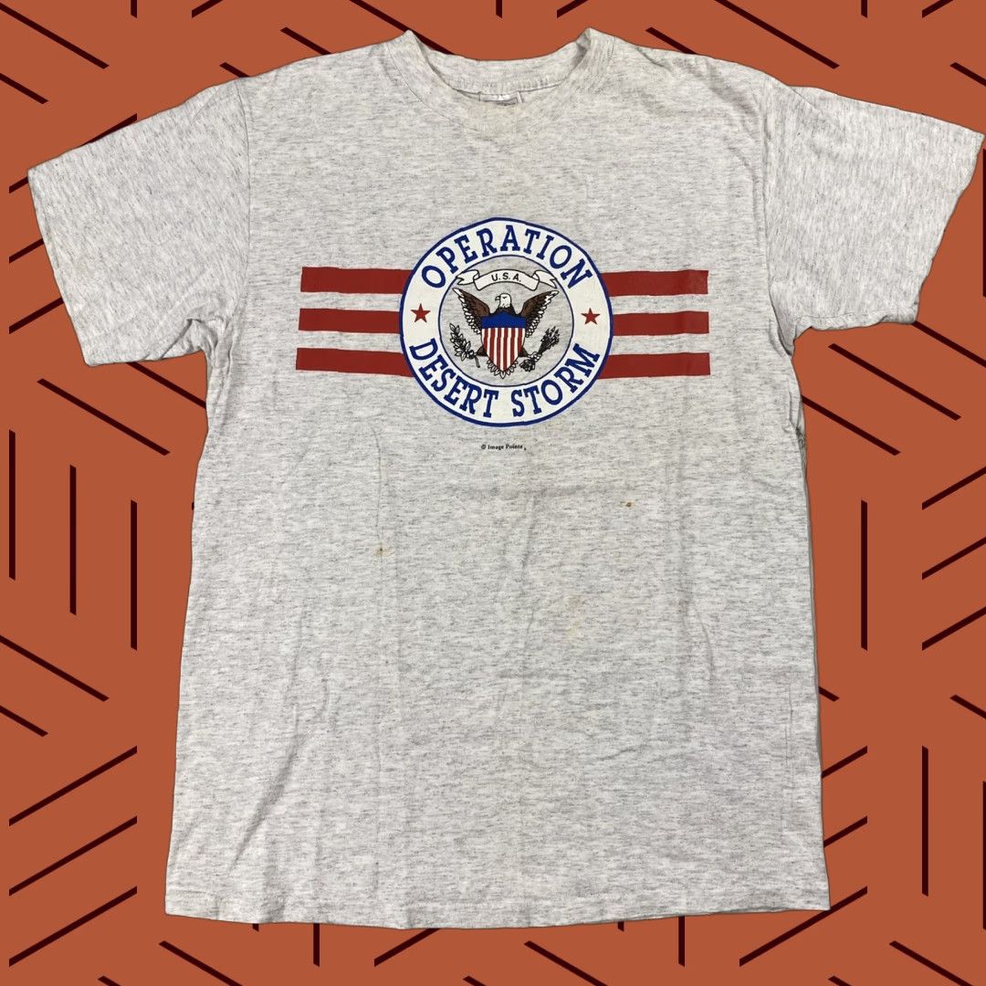 Delta VINTAGE Delta 90s Desert Storm Gray T-Shirt Men’s Large Crew Neck Short Sleeve Graphic USA Size US L / EU 52-54 / 3 - 1 Thumbnail