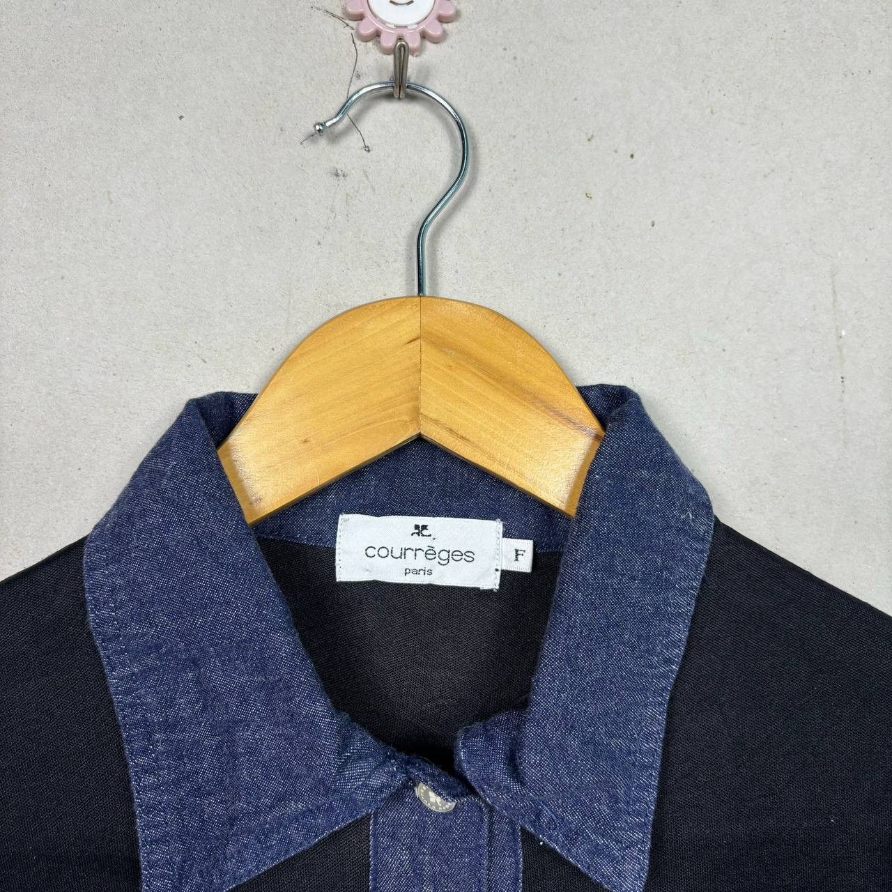 Courreges Courrèges Paris Vintage Black Denim Polo Shirt Minimalist Size S / US 4 / IT 40 - 4 Thumbnail