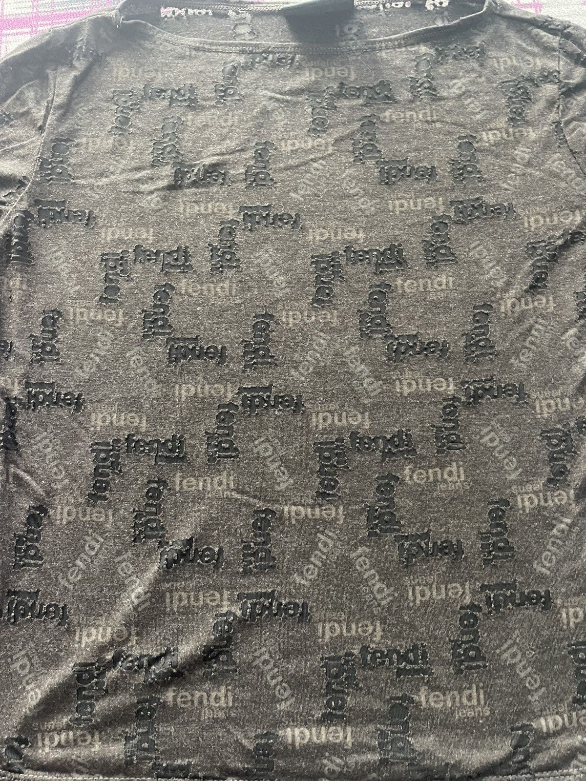 Fendi VTG Y2K FENDI BROWN TISSUE SHER LOGO TOP BLOUSE VERY RARE Size M / US 6-8 / IT 42-44 - 3 Thumbnail