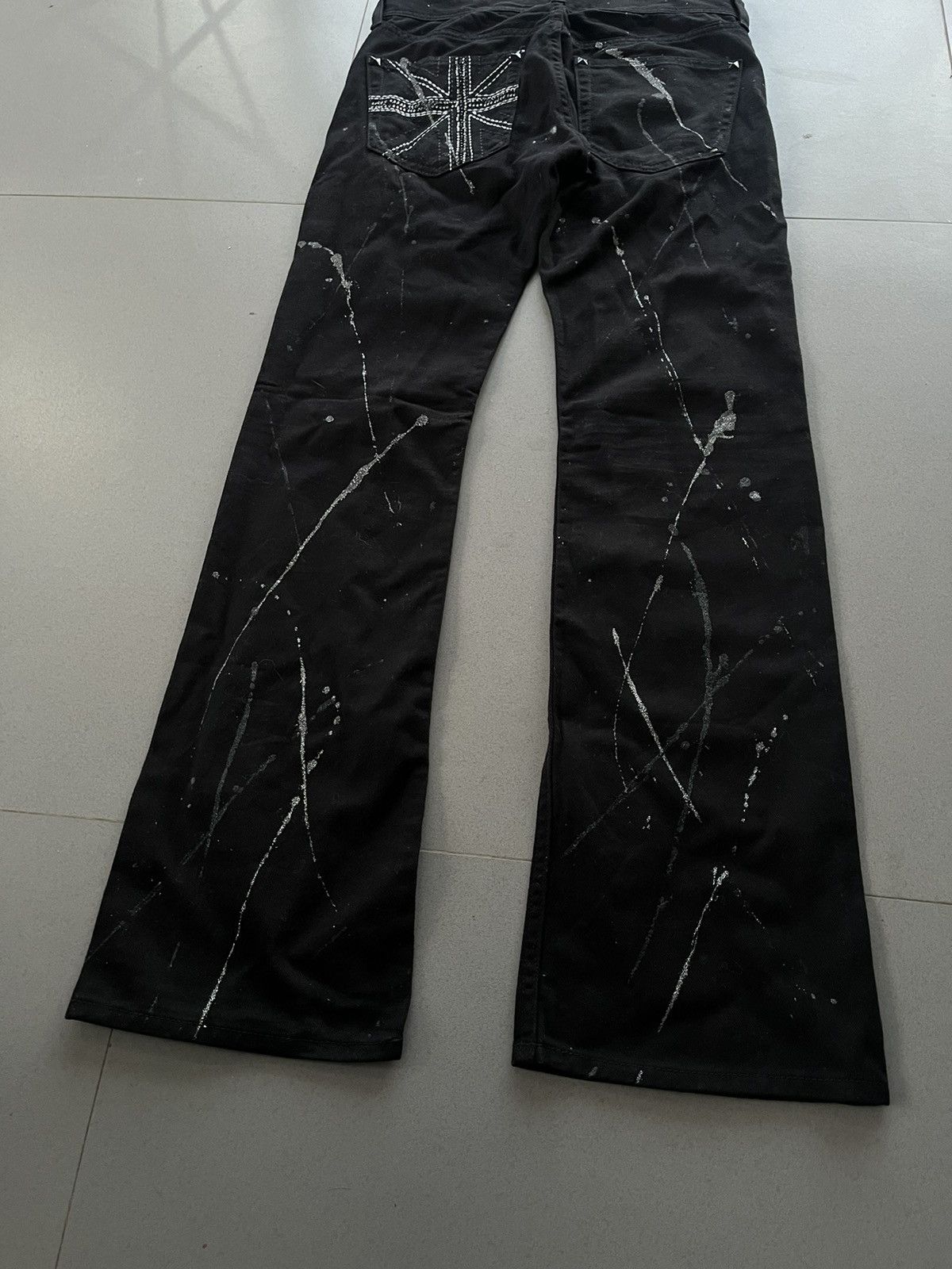 Isamu Katayama Backlash JAPANESE SORRIDERE FLARE BOOT CUT DENIM BLACK PAINT STAIN Size US 30 / EU 46 - 6 Thumbnail