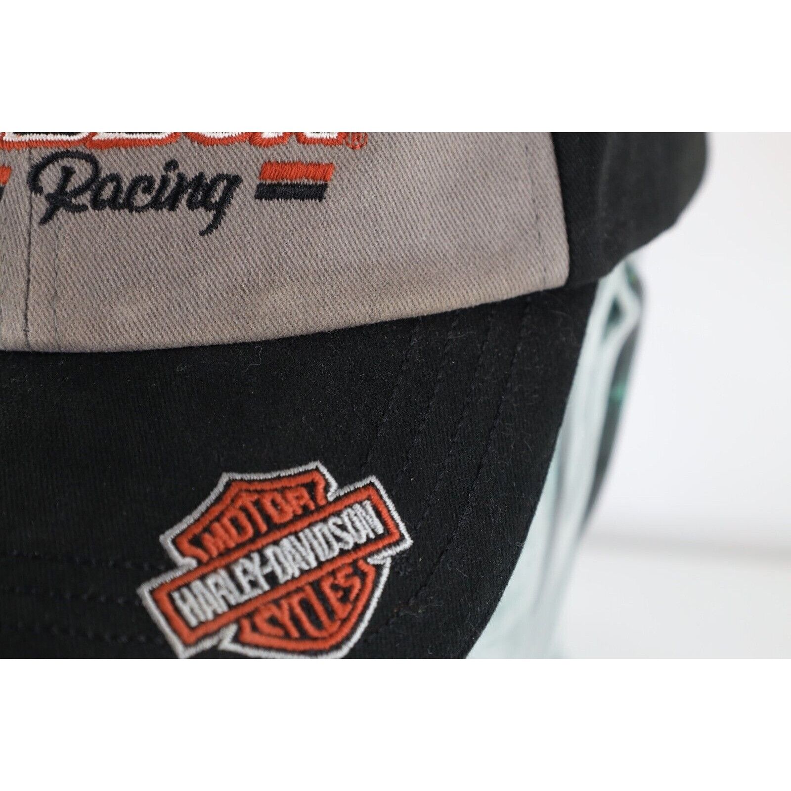 Harley Davidson × Vintage Vintage Distressed Spell Out Harley Davidson Motorcycles Hat Size ONE SIZE - 4 Thumbnail