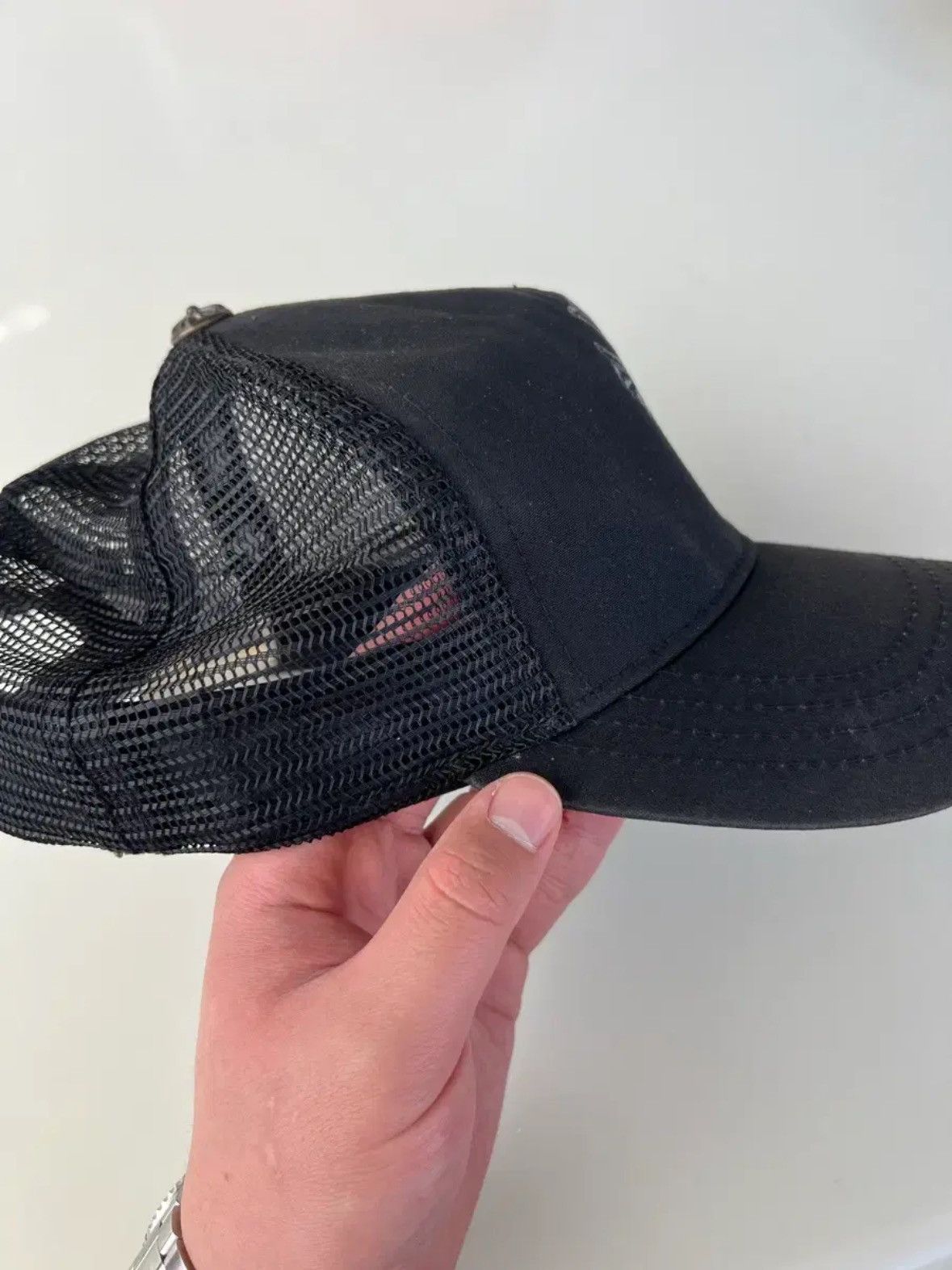 Chrome Hearts Cross Embroidered Mesh Trucker Hat Size ONE SIZE - 4 Thumbnail