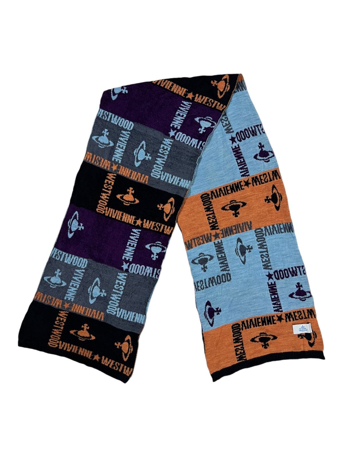 Vivienne Westwood OG VW Man Crazy Patchwork Multicolor Jacquard Scarf Winter Size ONE SIZE - 1 Thumbnail