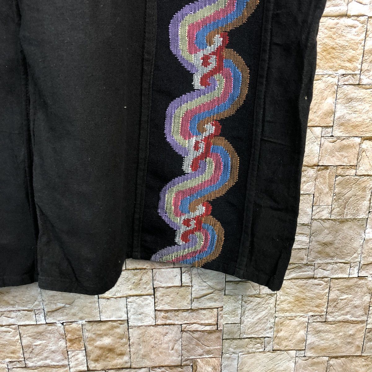 Japanese Brand Amina double waist art design Black Pants #A133 Size US 32 / EU 48 - 9 Thumbnail
