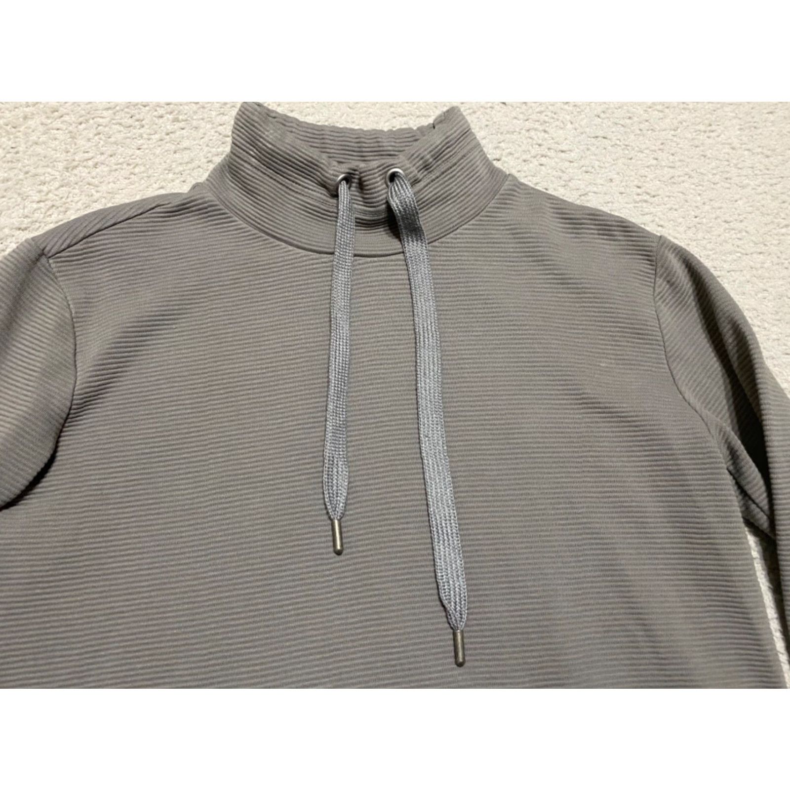 Vintage Garnet Hill Womens Sweater XS Solid Gray Ribbed Mock Neck Organic Cotton Size XS / US 0-2 / IT 36-38 - 3 Thumbnail