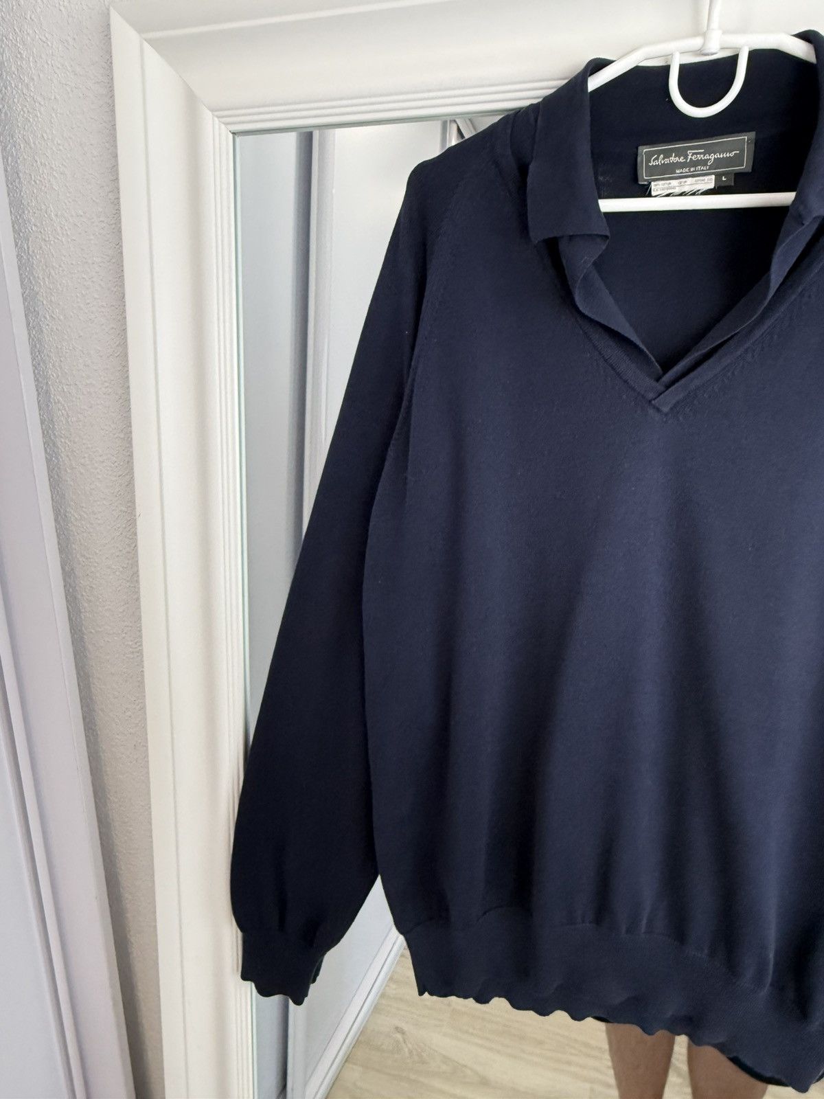 Salvatore Ferragamo Selvatore Feraggamo Sweater Pullover Longsleeve Polo Size: L Size US L / EU 52-54 / 3 - 4 Thumbnail
