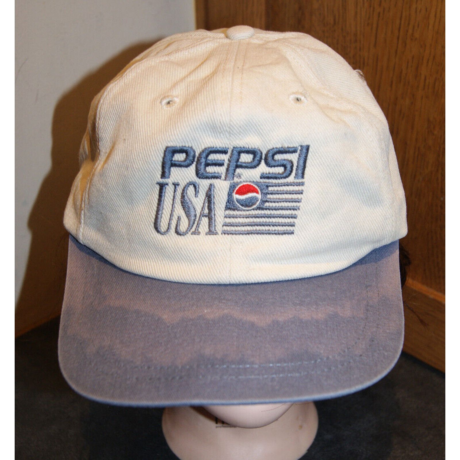 Pepsi VTG PEPSI USA Embroidered Adjustable Hat 80s Cap Faded Size ONE SIZE - 1 Thumbnail