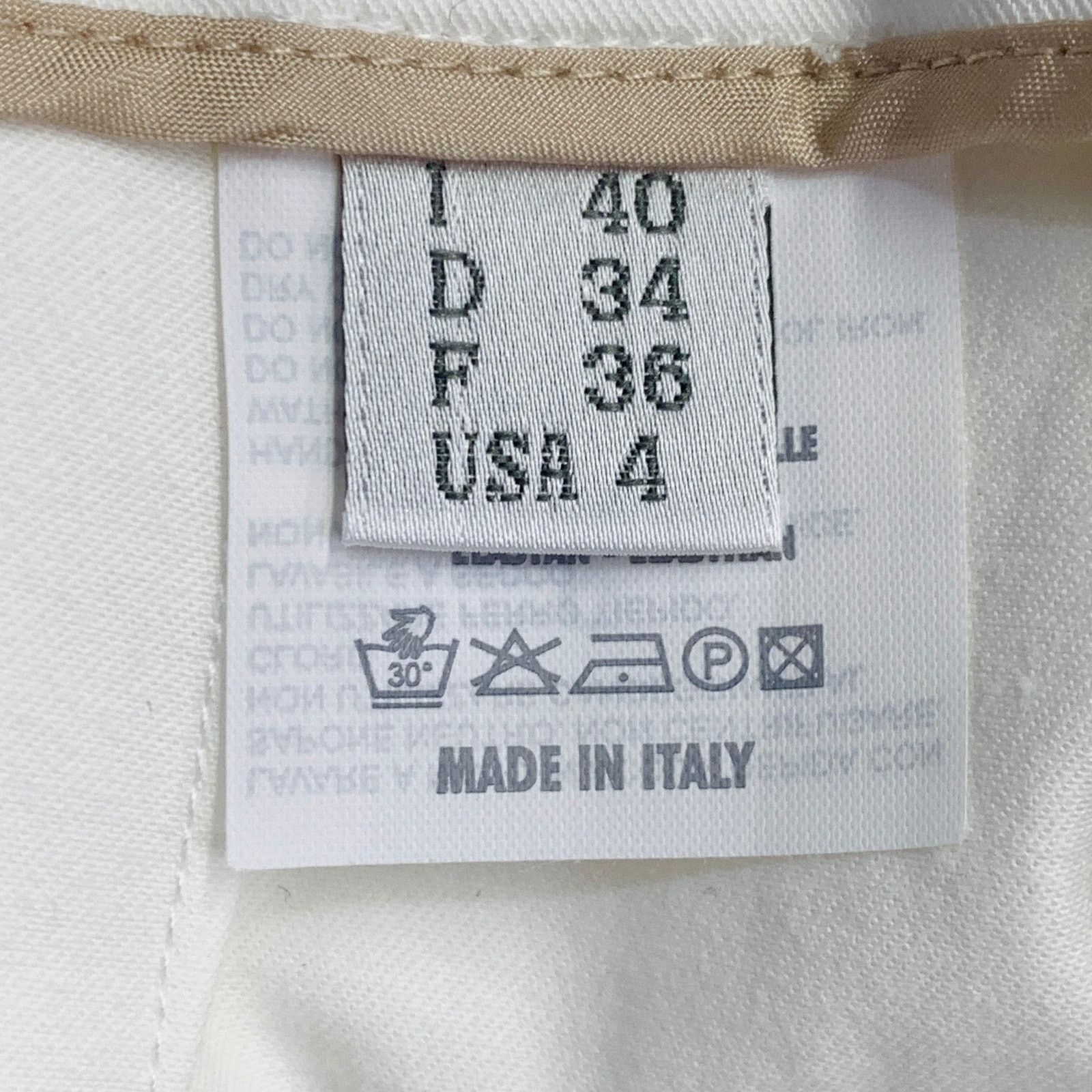 Other RIVAMONTI Size 4 White Cotton Blend Narrow Leg Dress Pants Size 27" / US 4 / IT 40 - 9 Thumbnail