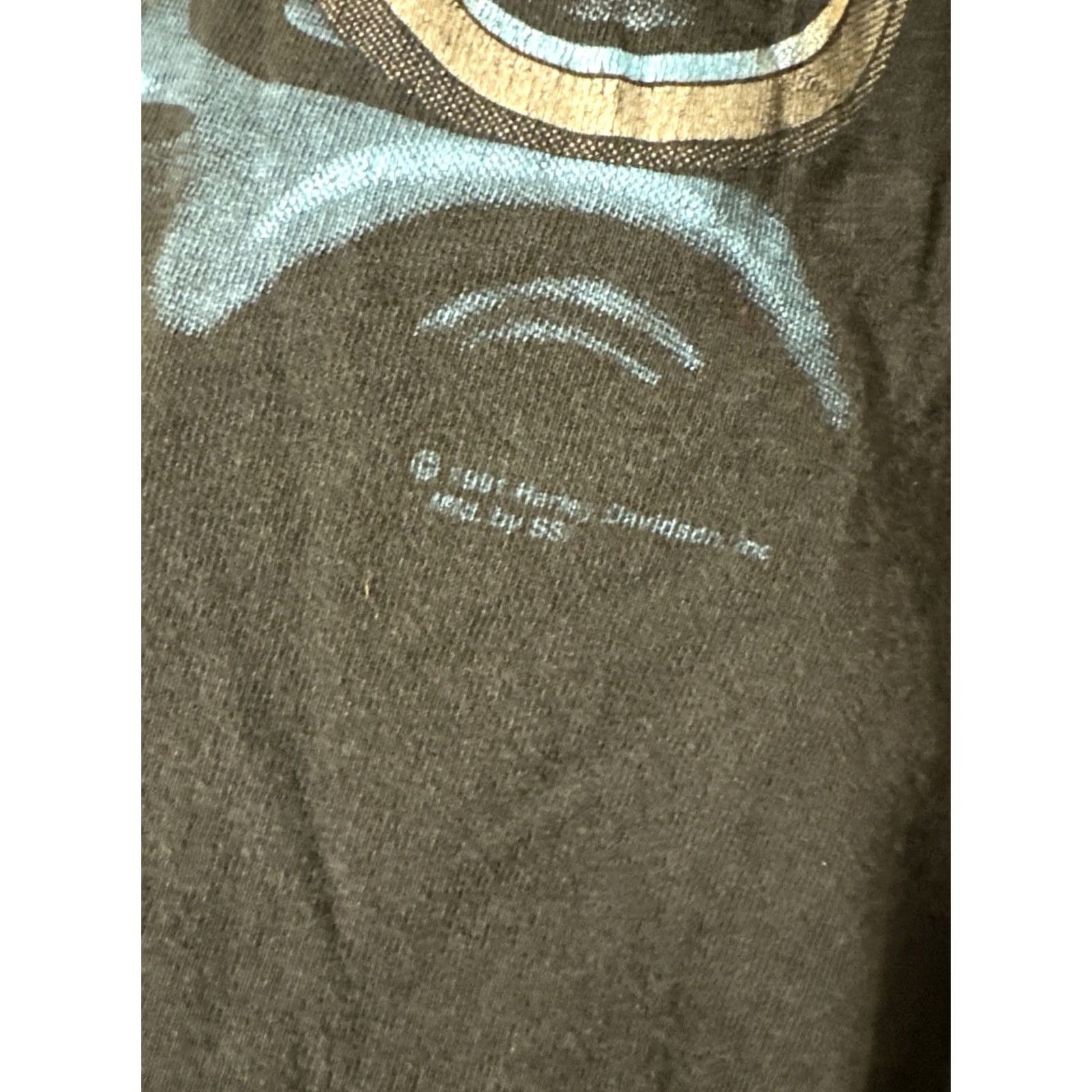 Harley Davidson VINTAGE 1991 Harley Davidson Lone Wolf Motorcycle T-Shirt USA SSI Single Stitch Black L Adult Mens Size US L / EU 52-54 / 3 - 5 Thumbnail