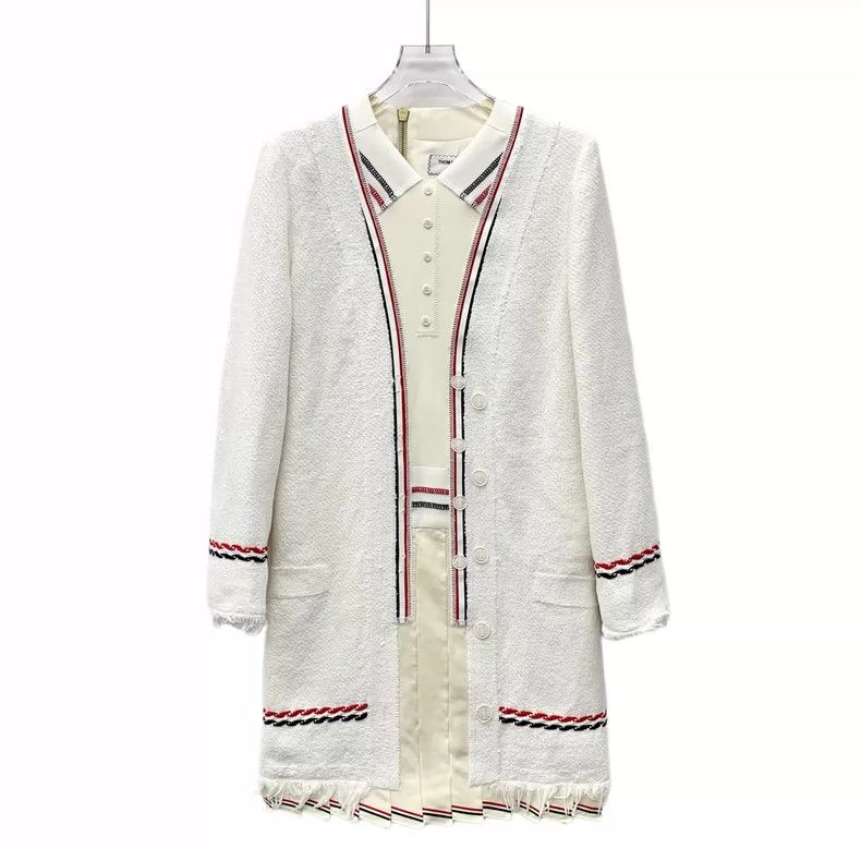 Thom Browne Thom browne Beige single-breasted striped cotton long-sleev Size M / US 6-8 / IT 42-44 - 1 Thumbnail