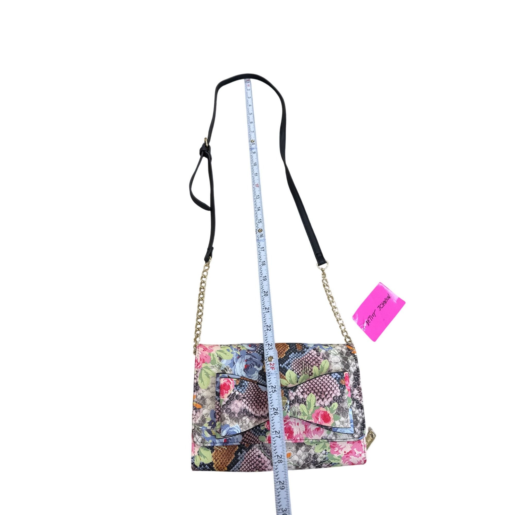 Betsey Johnson Betsey Johnson Floral Snakeskin Crossbody Clutch Purse SKU 7 Size ONE SIZE - 6 Thumbnail