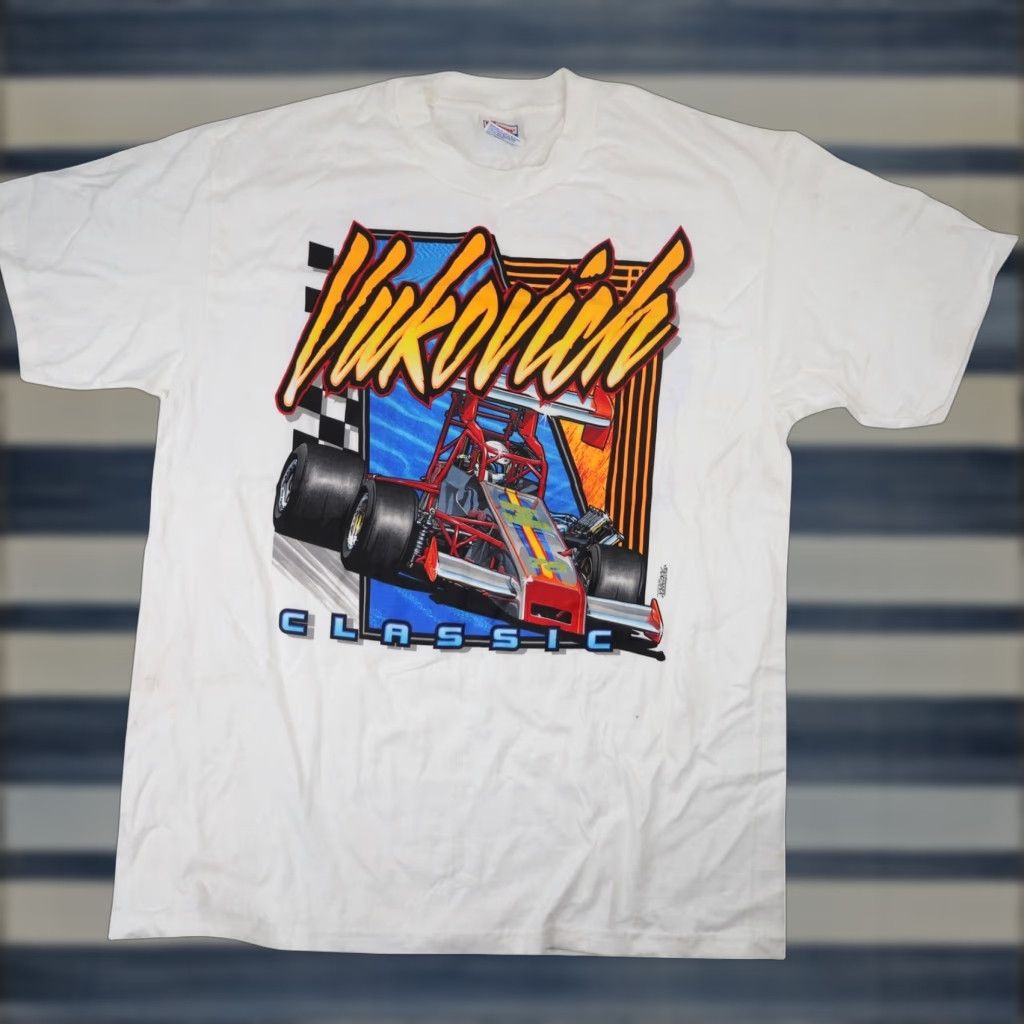 Vintage VINTAGE Vukovich Classic Sprint Car Racing Graphic Shirt Men L White Graphics Sprint Car 8+/10 Size US L / EU 52-54 / 3 - 1 Thumbnail