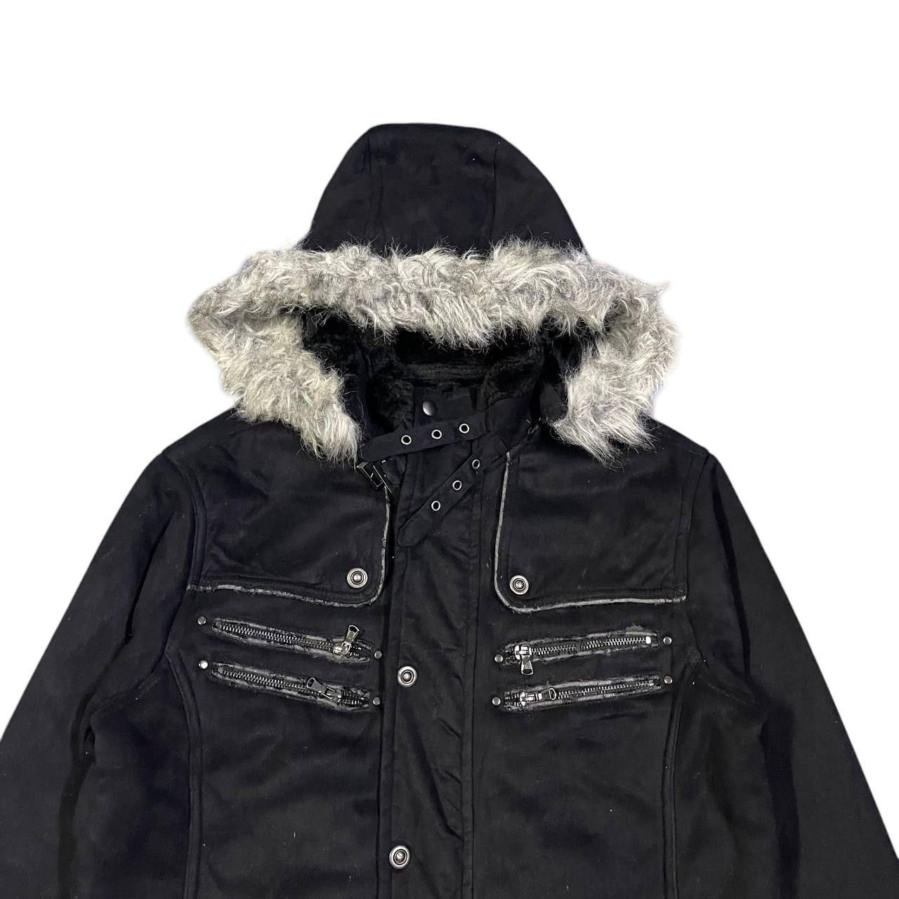 If Six Was Nine Vintage Gilevans Suede Fur Hooded Jacket Size US L / EU 52-54 / 3 - 2 Thumbnail
