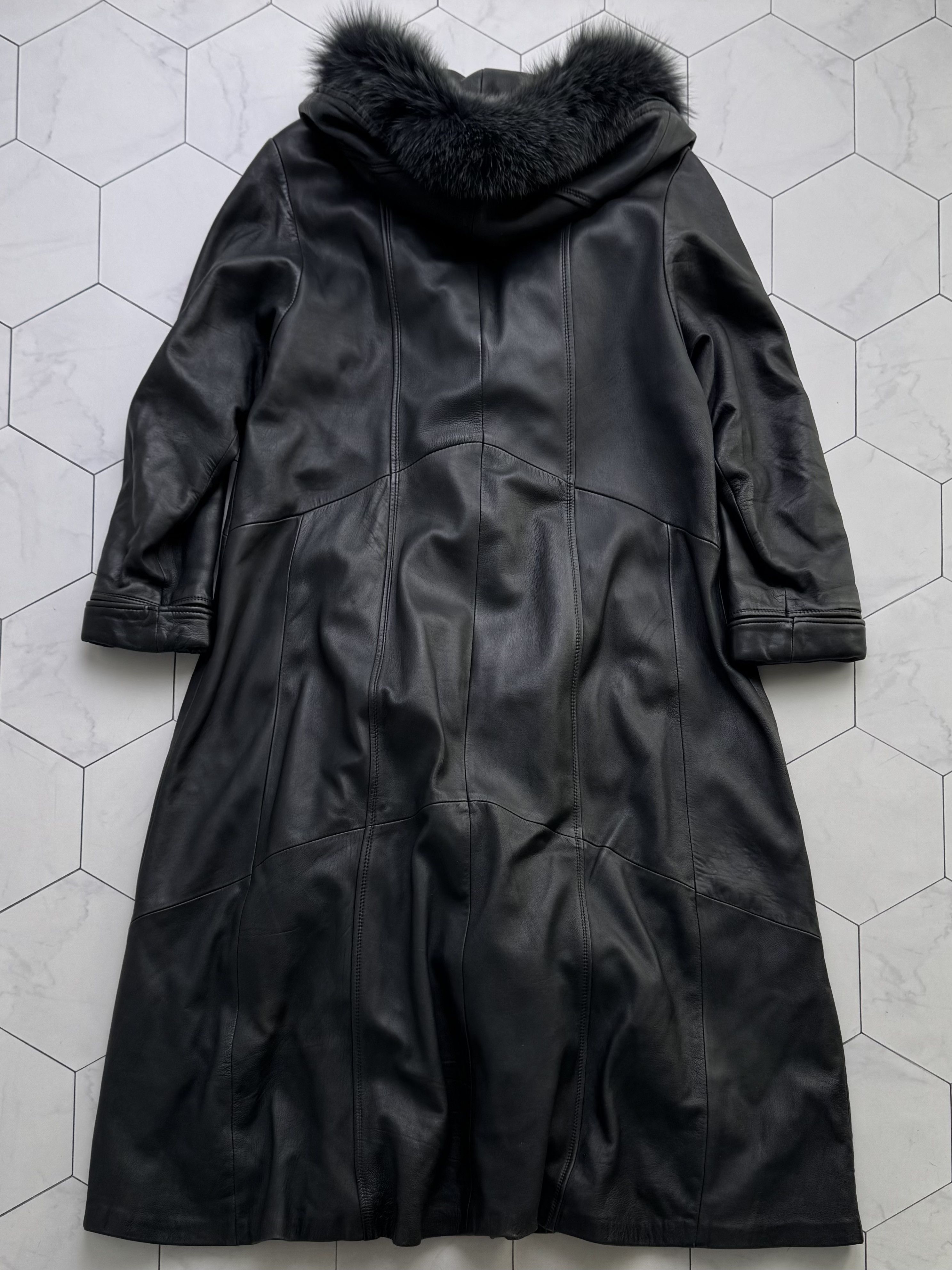 Vintage Vintage Leather Coat Hooded Long Winter Jacket Outerwear B4 Size L / US 10 / IT 46 - 13 Thumbnail