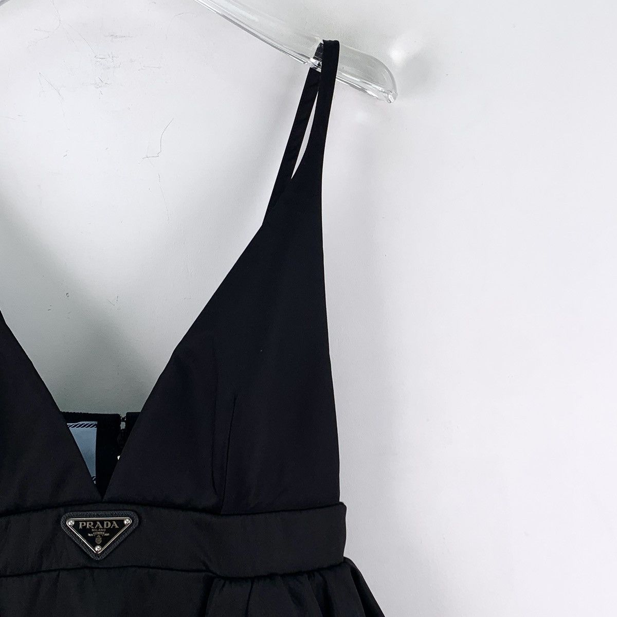 Prada Prada Triangle Logo V-neck Sleeveless Nylon Slip Dress K26WX Size M / US 6-8 / IT 42-44 - 3 Thumbnail