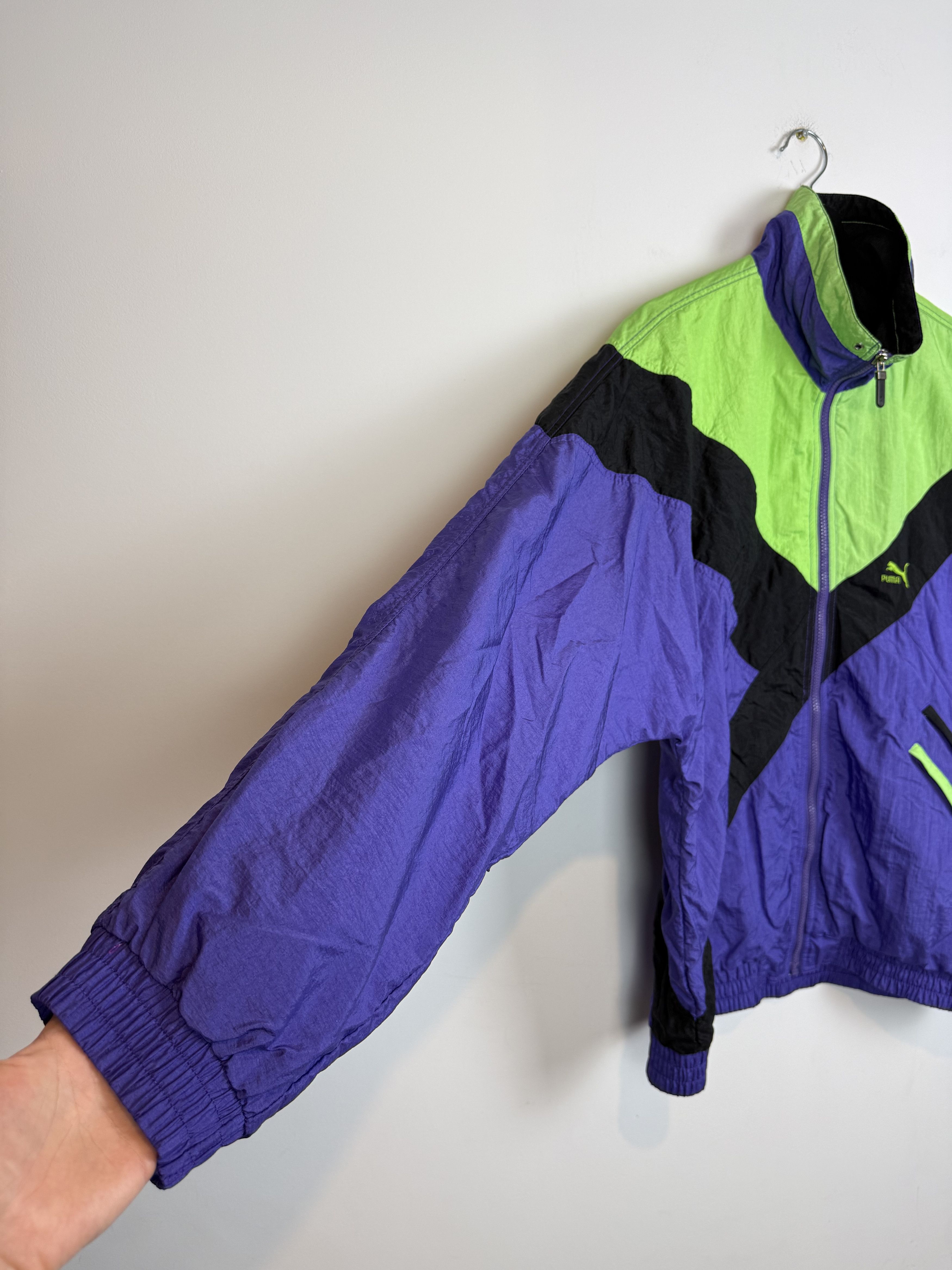 Puma Vintage 80s Puma Windbreaker Tracksuit Purple Green Actual L Size US L / EU 52-54 / 3 - 3 Thumbnail