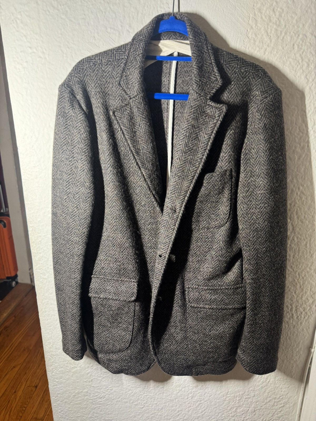 1ST PAT-RN EVANS "HERRINGBONE DI MAGLIA" PURE WOOL - XXL Size 44R - 1 Thumbnail