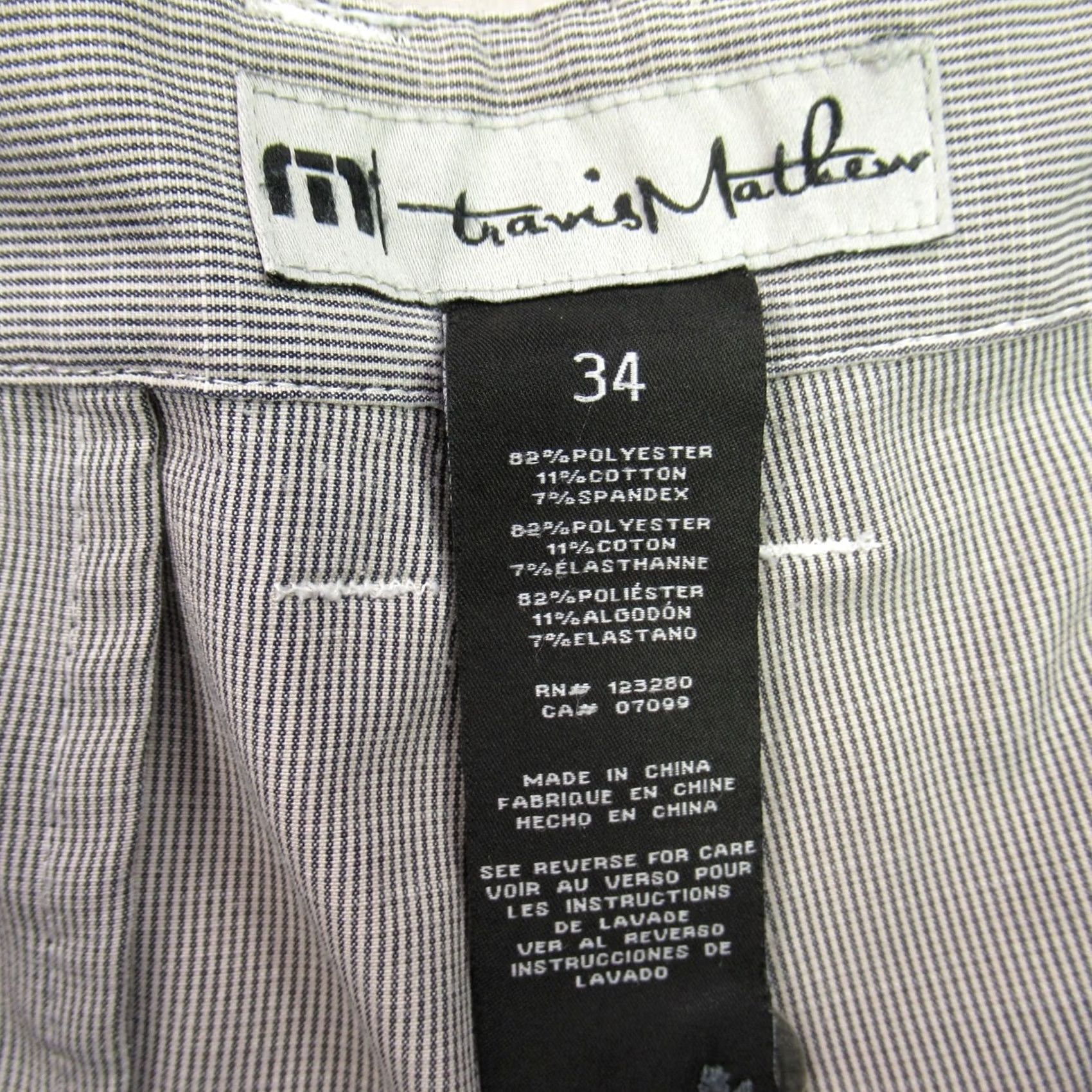 TravisMathew Travis Mathew Shorts Mens 34 Pockets Button Lightweight Gray Chino Casual Size US 34 / EU 50 - 3 Thumbnail