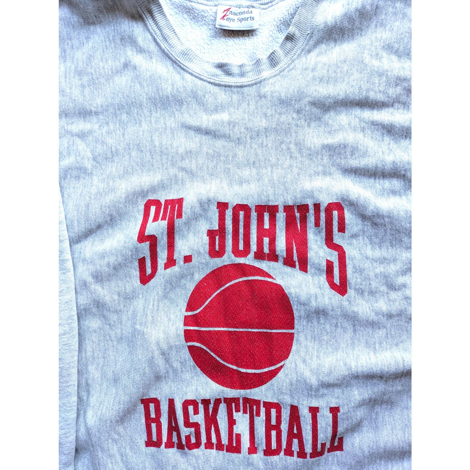 St John's Red Storm 90s ANACONDA crewneck L basketball vtg