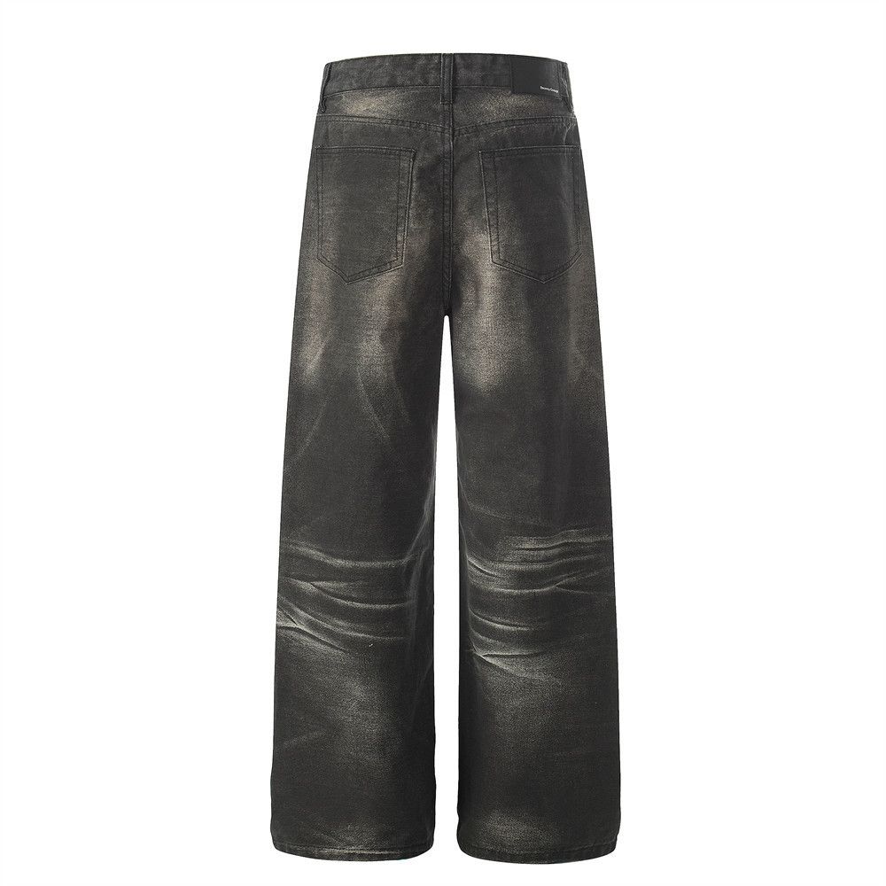 Vintage Men's Heavy-Duty Loose-Fit Distressed Dirty Denim Jeans Size US 32 / EU 48 - 2 Thumbnail