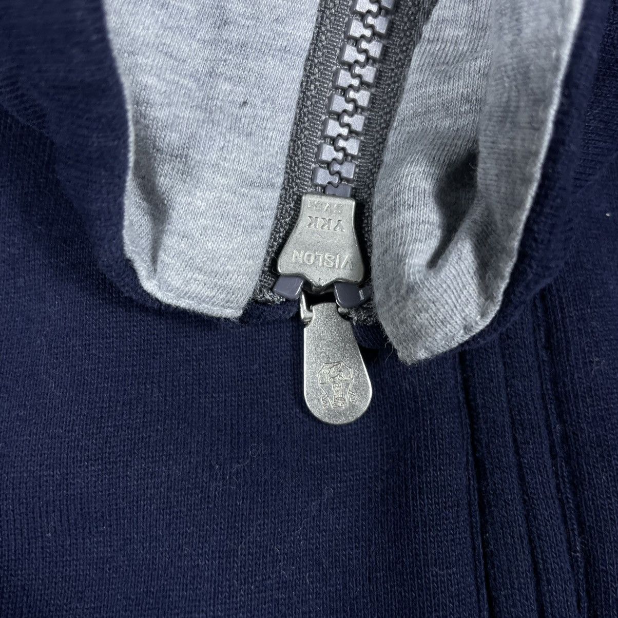 Brunello Cucinelli Logo-Print Two-Tone Cotton-Jersey Half-Zip Sweatshirt - Blue Size US XS / EU 42 / 0 - 19 Thumbnail