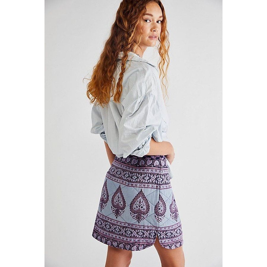 Antik Batik × Free People New Free People Maddy Quilted Skirt ANTIK BATIK $184 SMALL Size 28" / US 6 / IT 42 - 1 Thumbnail