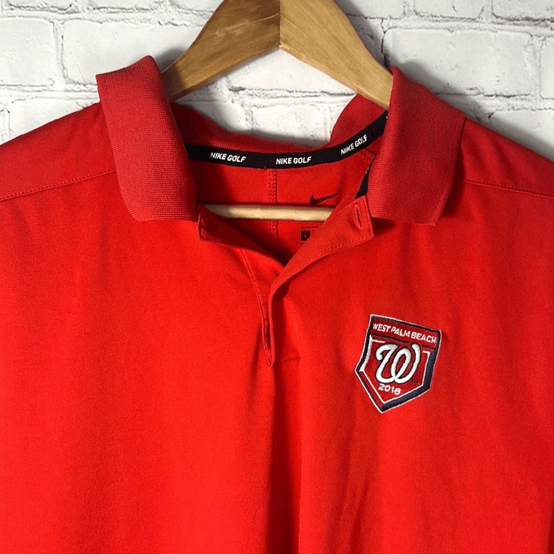 Nike VINTAGE Nike West Palm Beach 2018 Red Golf Polo Dri Fit Large XL Men Polo Shirt Red Size US XL / EU 56 / 4 - 2 Thumbnail