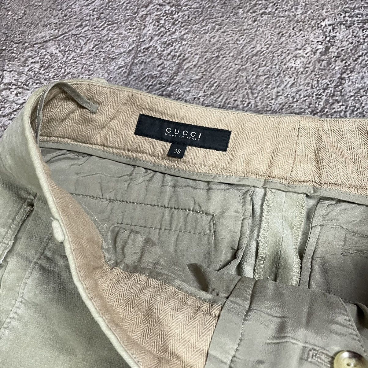 Vintage Vintage Y2K Relaxed Chino Pants Normcore Khaki Logo Faded 34 Size 24" / US 00 / IT 34 - 6 Thumbnail