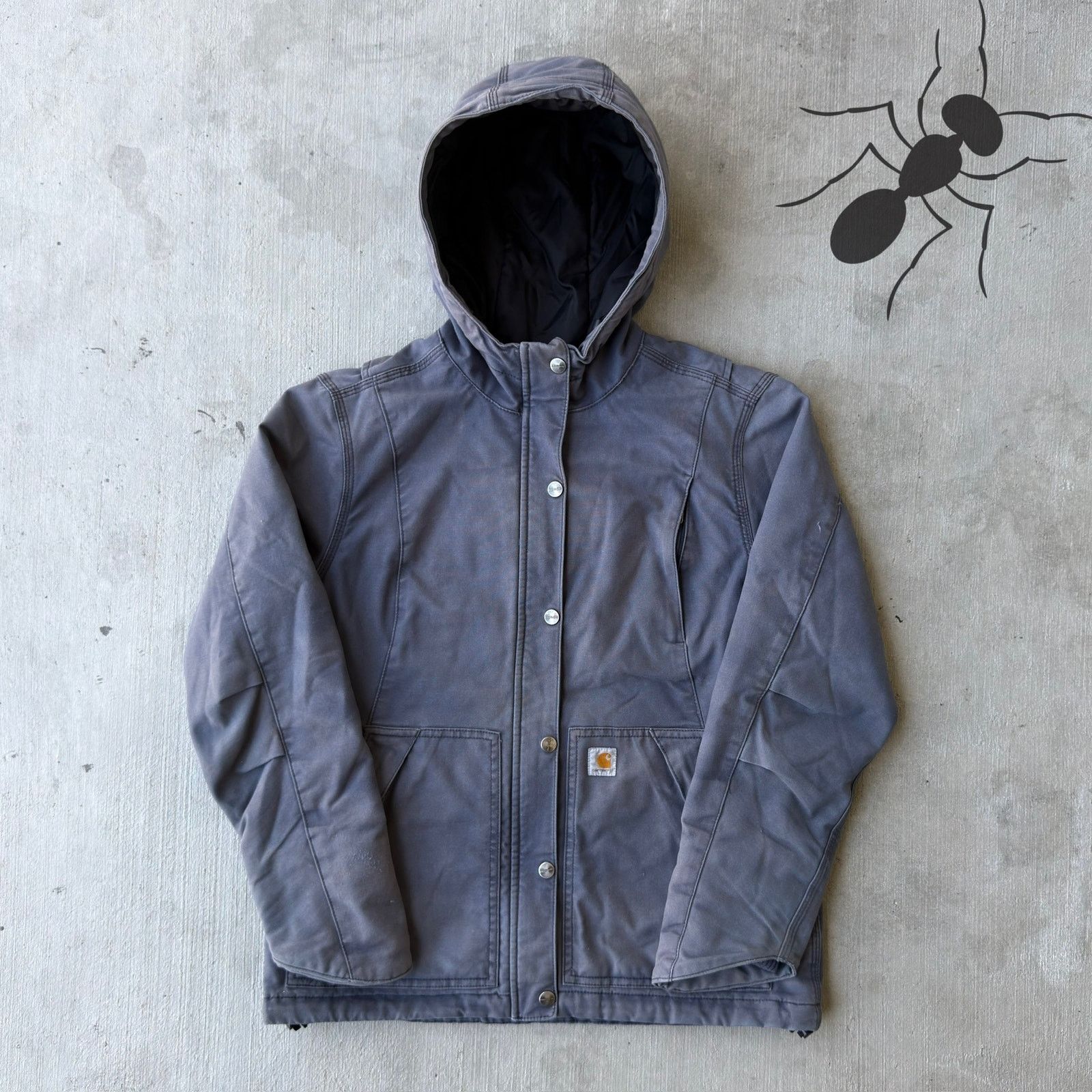 Carhartt × Vintage Carhartt faded blue hooded work wear jacket Size US S / EU 44-46 / 1 - 1 Thumbnail