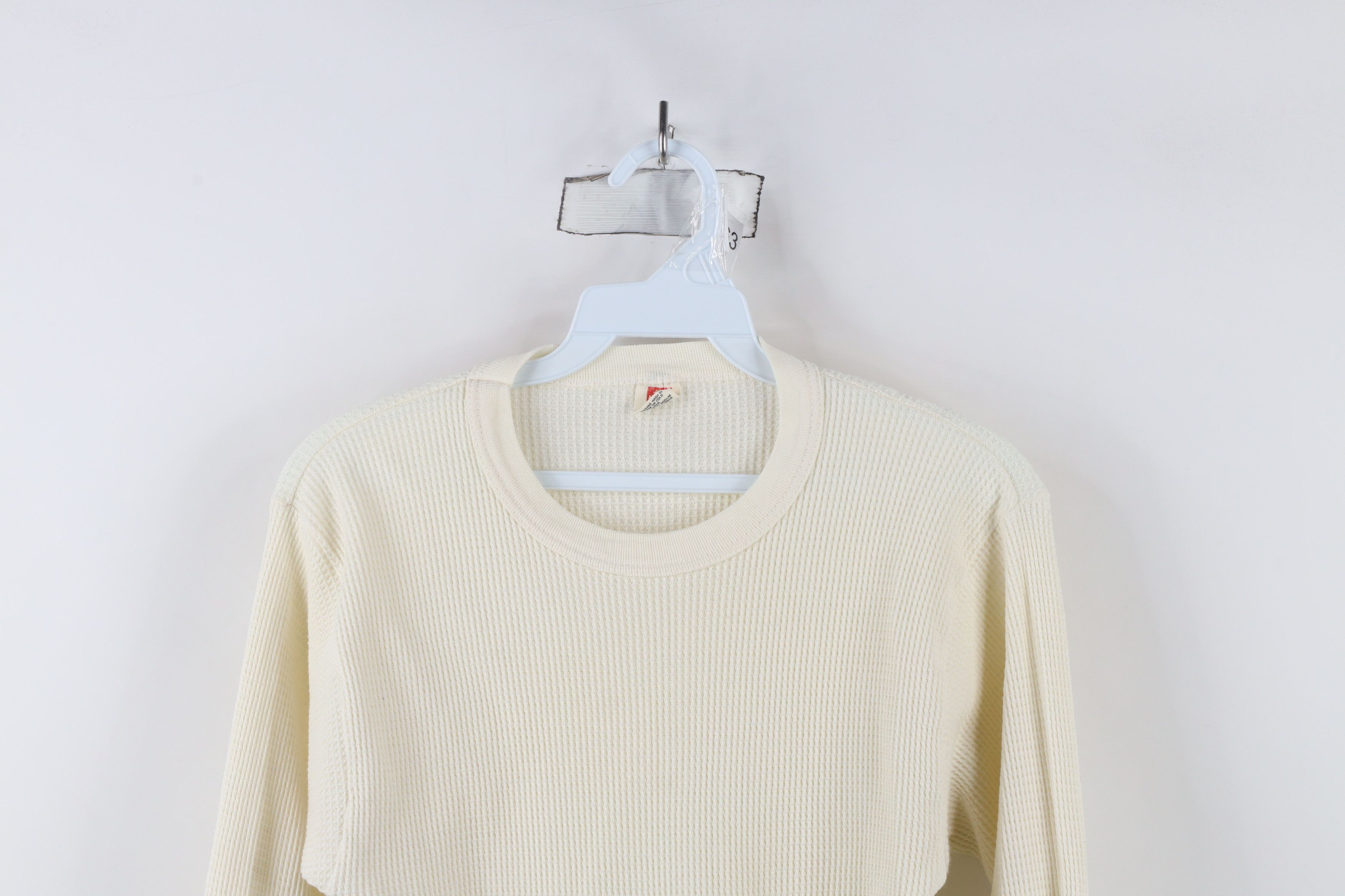 Hanes × Vintage Vintage 70s Hanes Waffle Knit Long Sleeve T-Shirt USA Size US M / EU 48-50 / 2 - 2 Thumbnail