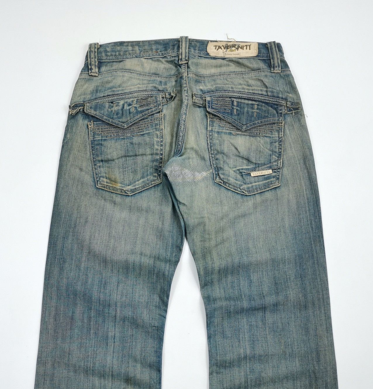 Vintage Bootcut Taverniti ROD R 19 Distressed Denim Jeans Size US 32 / EU 48 - 9 Thumbnail