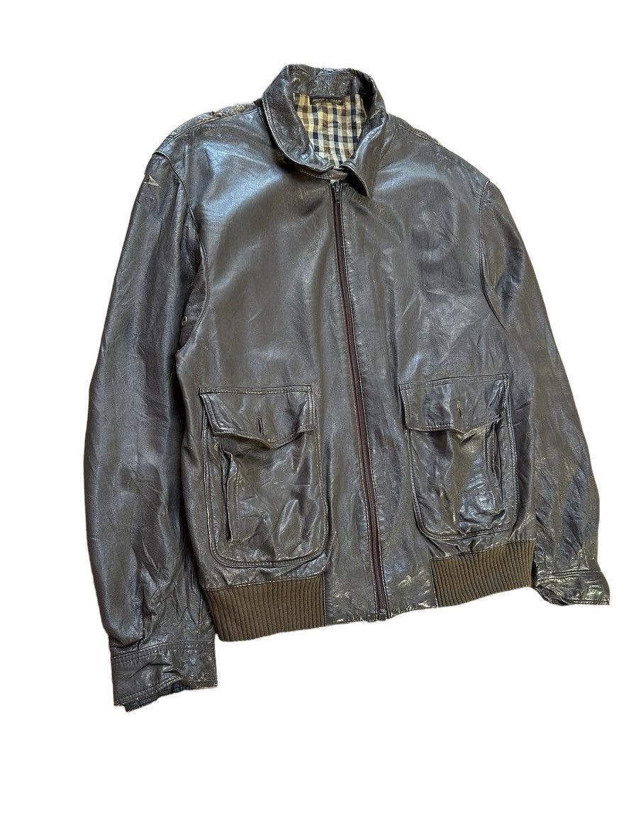 Aquascutum Aquascutum Tartan Lined Leather Jacket Size US M / EU 48-50 / 2 - 7 Thumbnail