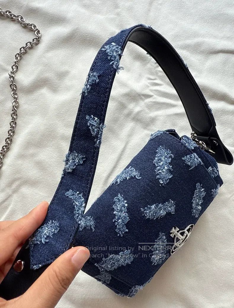 Vivienne Westwood Vivienne Westwood size os Hazel Denim Small Baguette Bag, c Size ONE SIZE - 4 Thumbnail