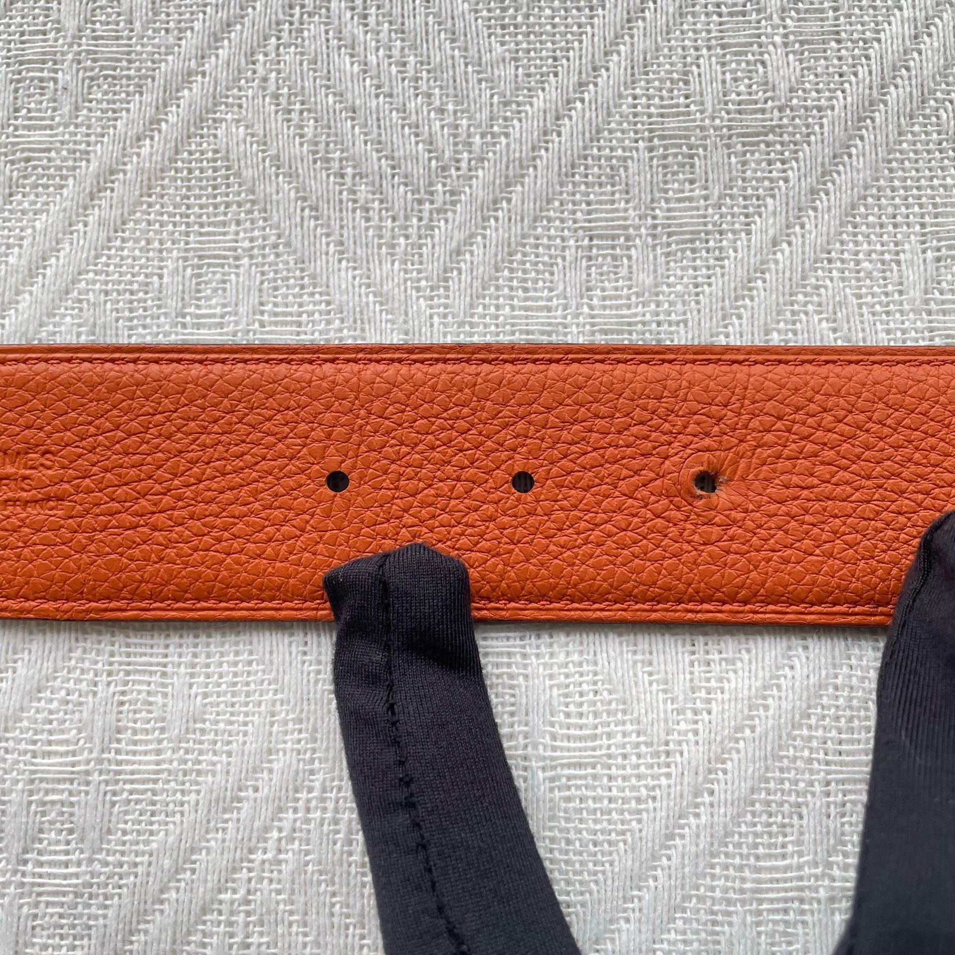 Hermes HERMES 98% Men's Black Reversible Leather Belt 112 Size ONE SIZE - 4 Thumbnail