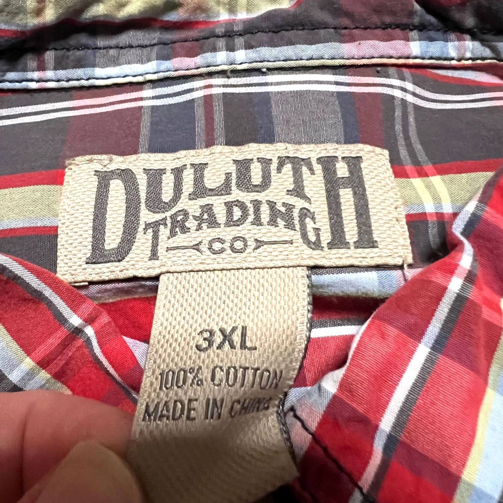 Duluth Trading Company Duluth Trading Shirt 3XL Mens Red Plaid Short Sleeve BBQ Button Front 72510 Size US XXL / EU 58 / 5 - 7 Thumbnail