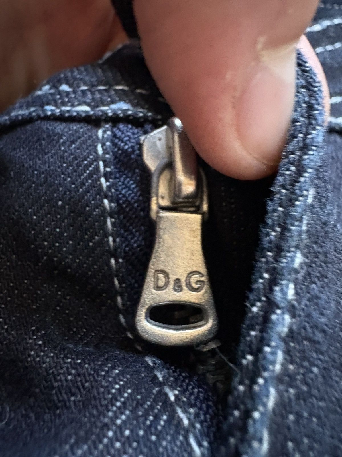 Dolce & Gabbana Vintage 00s Dolce&Gabbana Y2K DG Big Logo Embroidered Jeans Size 29" - 10 Thumbnail