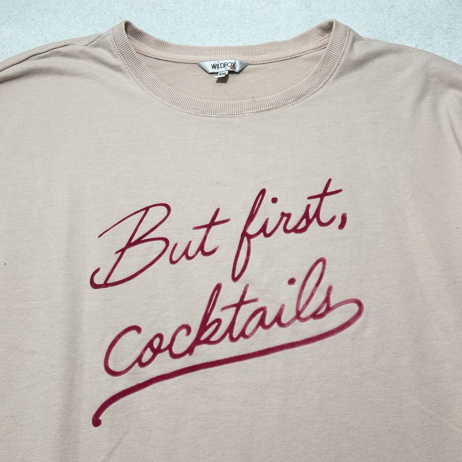 Wildfox Wildfox XXL Crewneck Sweatshirt But First Cocktails Sweater Size XXL / US 16-18 / IT 52-54 - 2 Thumbnail