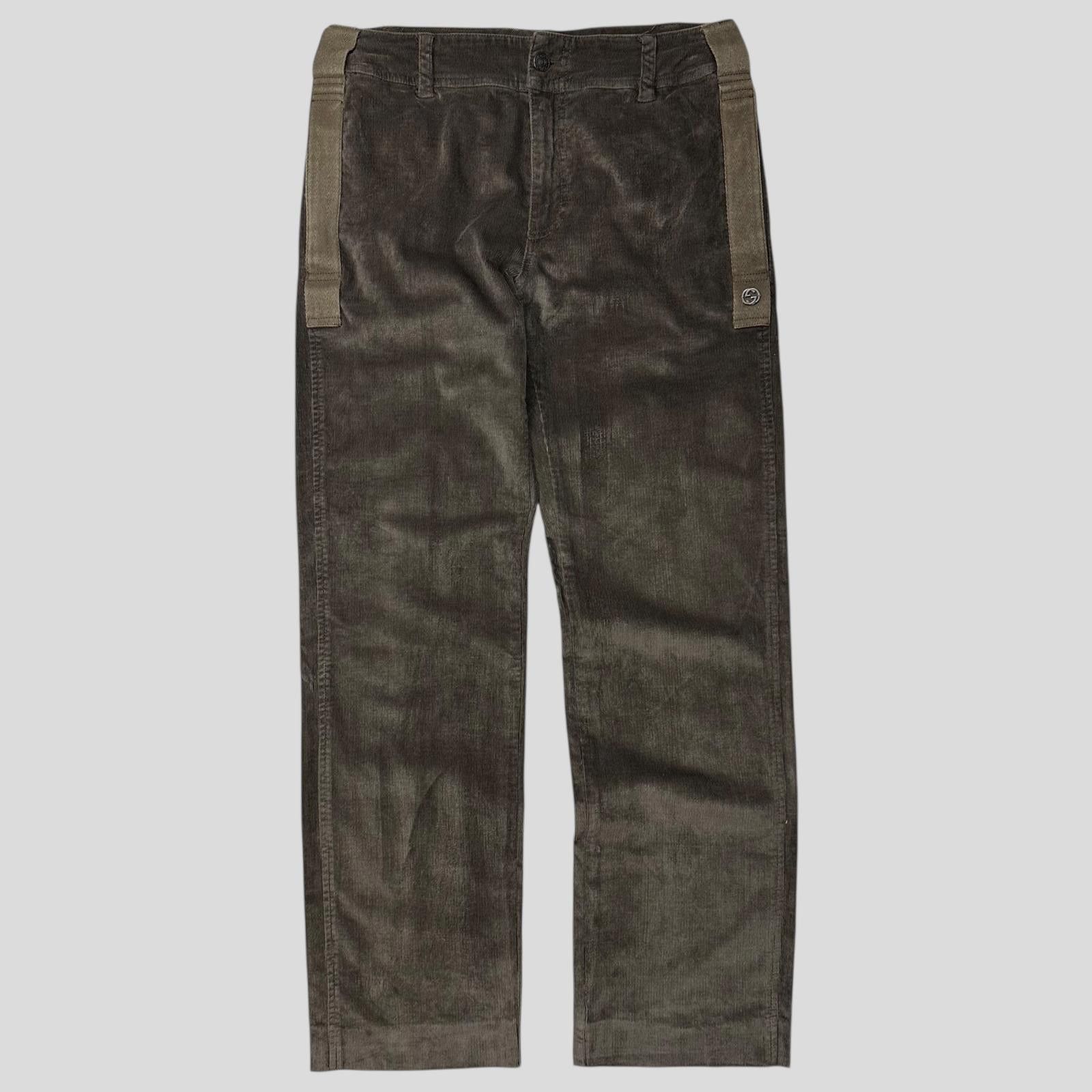 Gucci by Tom Ford 2004 Velvet Western GG Logo Trousers IT46