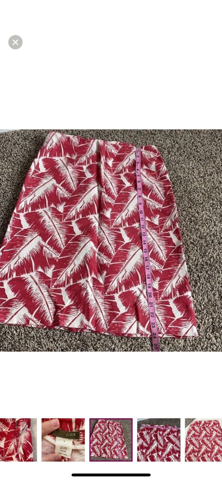 J.Crew J.crew Palm leaf print knee length skirt size 4 Size 27" / US 4 / IT 40 - 6 Thumbnail