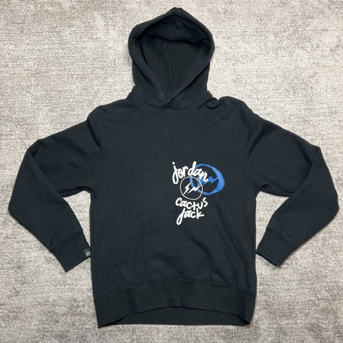 image of Travis Scott X Fragment X Jordan Hoodie in Navy, Men's (Size Small)