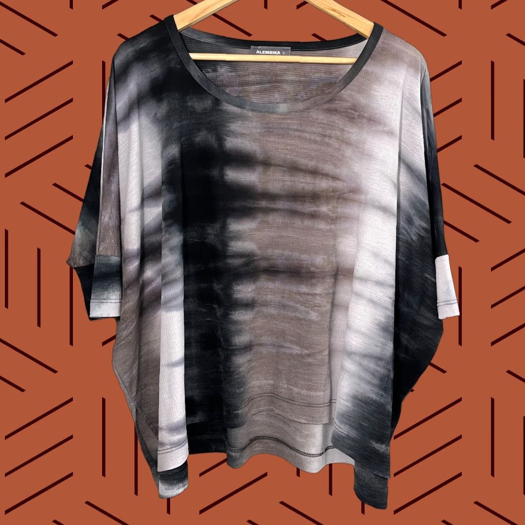 Vintage Alembika Blouse Womens S Oversized Tie-Dye Abstract Artsy Lagenlook Relaxed Top Size S / US 4 / IT 40 - 1 Thumbnail