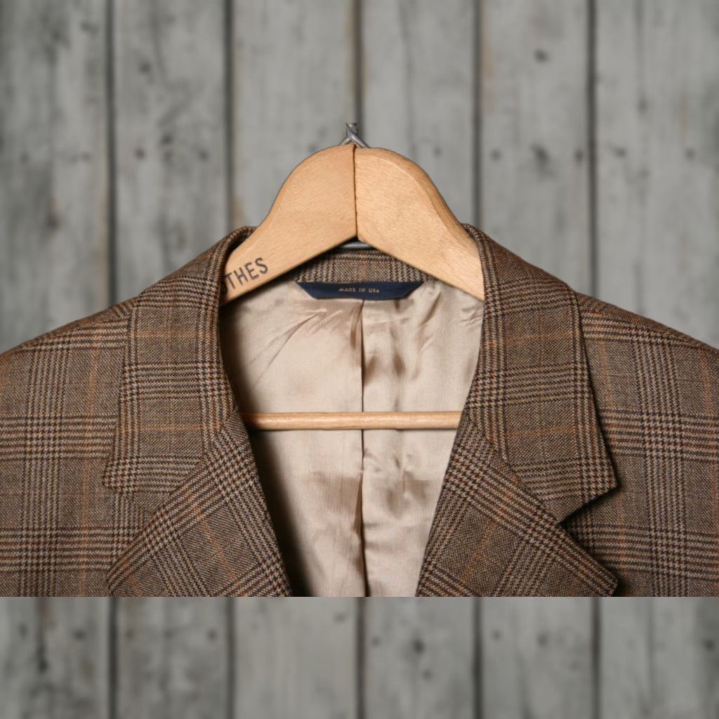 Brooks Brothers BROOKS BROTHERS Sport Coat Madison Brown Prince of Wales Plaid 43R Jacket 3-Button Wool Men's Coat Size US XS / EU 42 / 0 - 1 Thumbnail