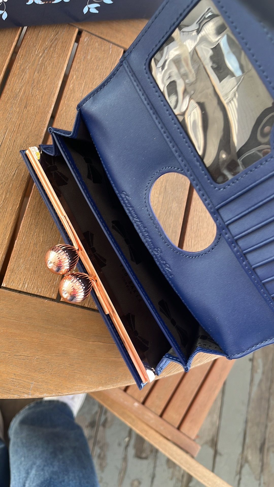 Ted Baker Ted Baker Navy blue floral handbag with matching wallet Size ONE SIZE - 6 Thumbnail