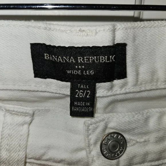 Banana Republic Banana Republic White High Rise Wide Leg Jeans Size 26" / US 2 / IT 38 - 4 Thumbnail