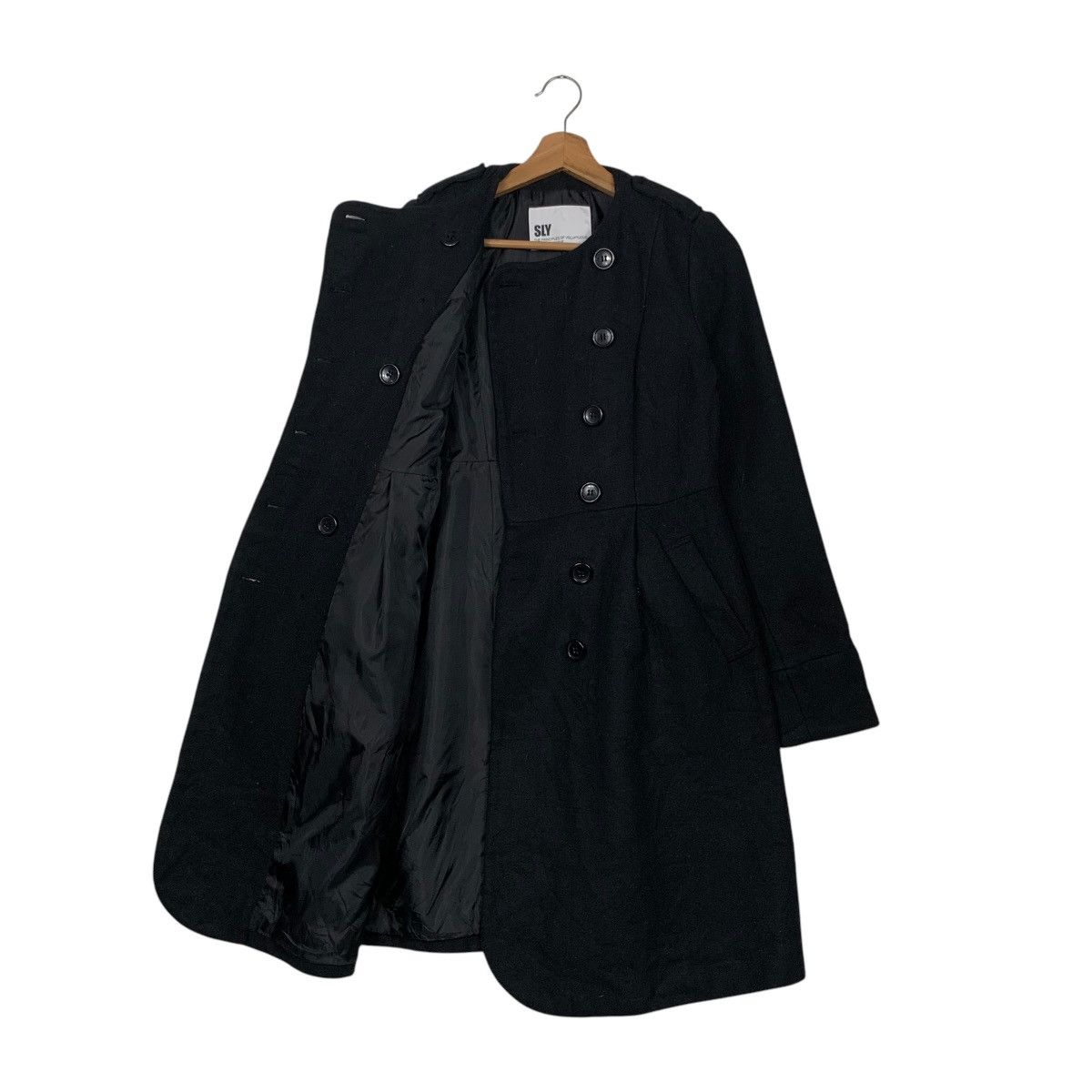 Japanese Brand SLY Double Breasted Overcoat #2457-C110 Size S / US 4 / IT 40 - 8 Thumbnail